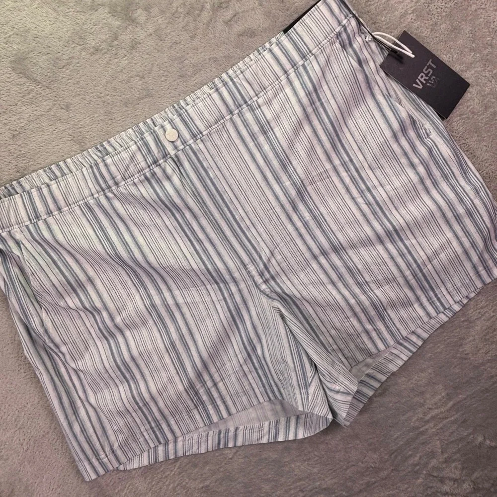 NWT VRST Men's Resort Shorts Sz XXL Blue Calm Stripe 5
